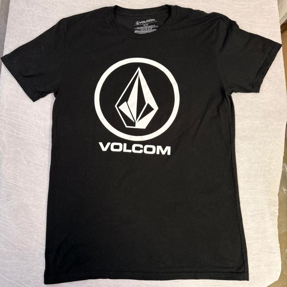 Volcom Men’s Medium Black Stone Logo Graphic T-Shirt Skate Surf Tee